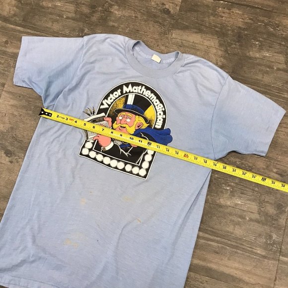 Vintage 70's Victor Mathemagician Tshirt Medalist 204 Size XL Single Stitch USA - Picture 8 of 9